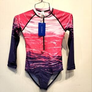 Yolipuli New Girls Swimsuit Long Sleeve Rashguard Sun Protectant Girls Size XXL